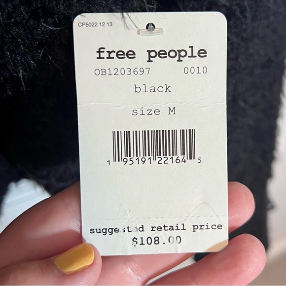 Free People | Icing V-Neck Sweater, Black, Size M - NWT - Picture 9 of 13